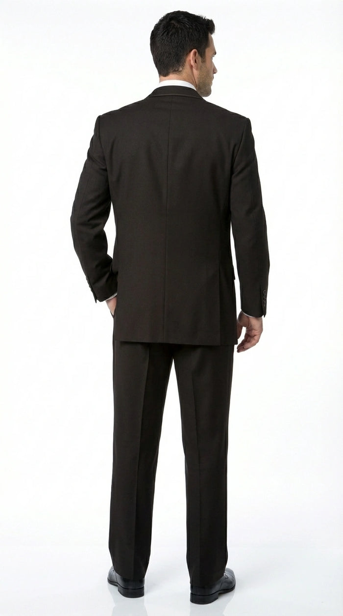Tuxedo Men’s Dark choclate Brown Three Buttons 3 Piece Suit – Classic Brown 3PC Wedding, Church and Business Formal Suit for Men