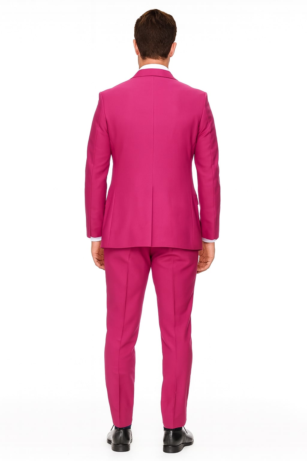 Mens Hot Pink Tuxedo Dinner Jacket  Pants with Shawl Lapel  Slim Fit 2-Piece Suit for Weddings, Proms Suit in Fuchsia Color