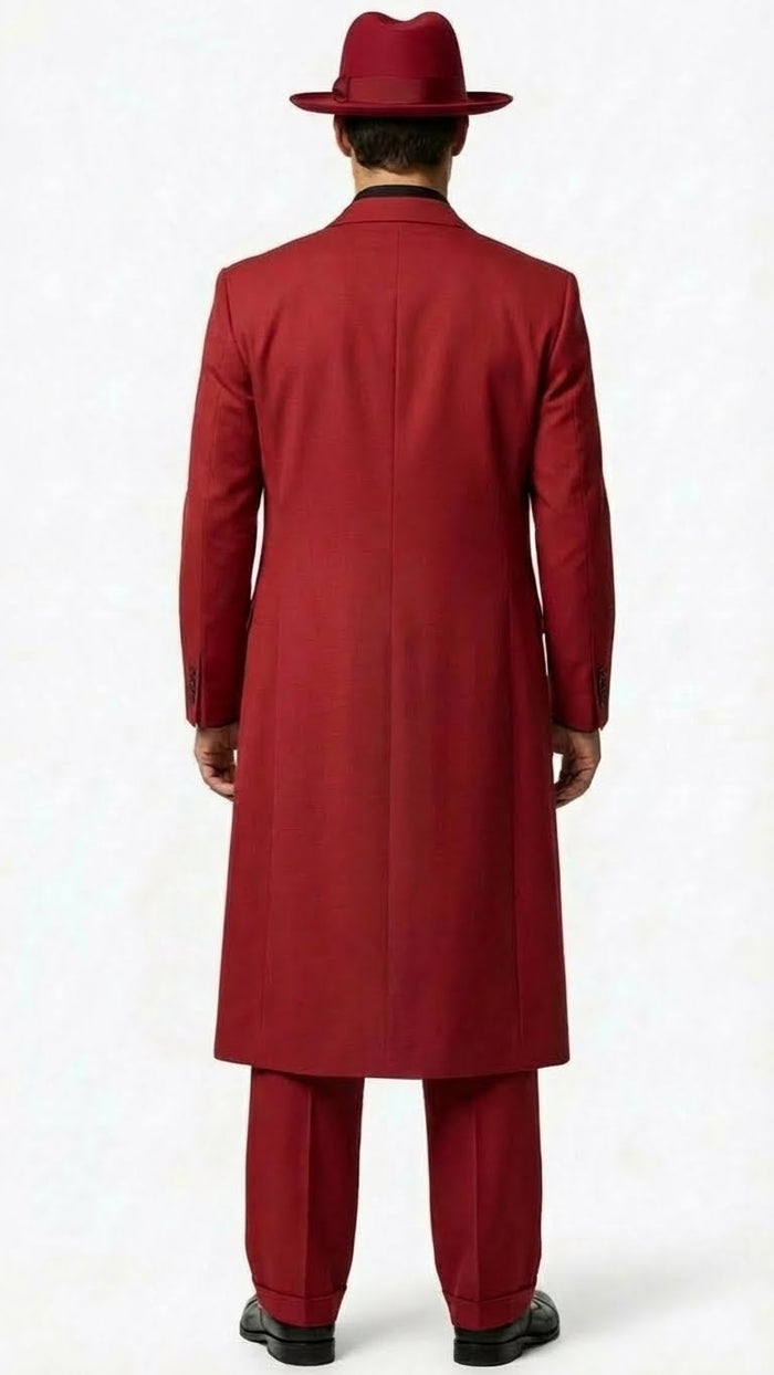 Men's 1920s Red Zoot Suit - Long Mafia Gangster Three-Piece Vintage Outfit Zuit Pachuco Style