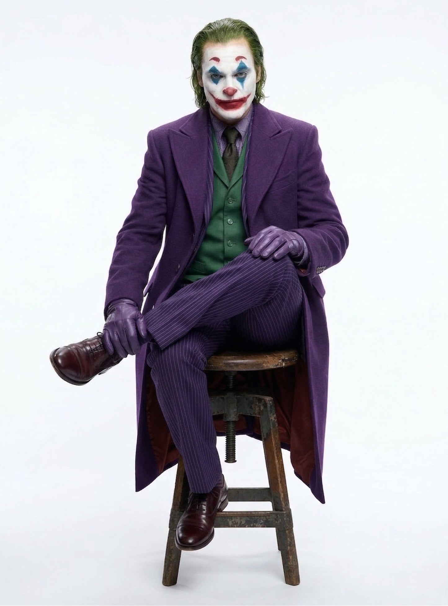 Men’s Purple Overcoat Joker Folie à Deux Arthur Fleck Inspired Long Coat – Classic Costume Trench Coat, Stylish Winter Party Wear Jacket