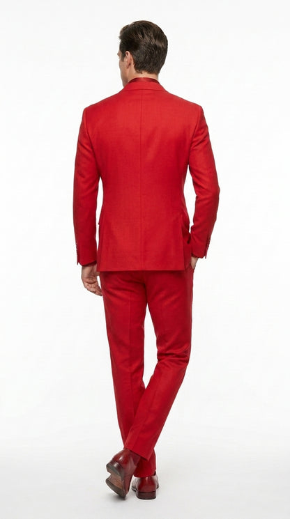 Men’s Red Double Breasted Suit – Peak Lapel Wedding, Prom & Formal Party Suit