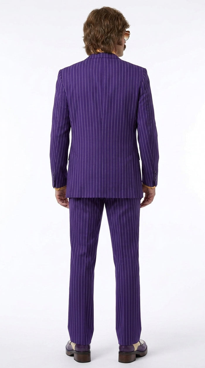 Men’s Purple Pinstripe 3-Piece Suit – 1970s Disco, Pimp, Retro Rockabilly and Party Suit