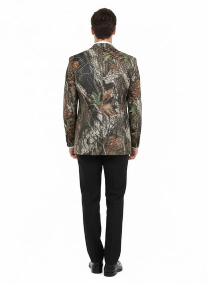 Mens Camo Sport Jacket - Camouflage Blazer - Camo Sport Coat in Green and Brown Color