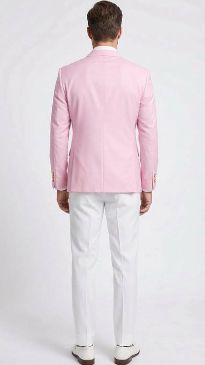 Men’s Light Pink Double Breasted Blazer – Sport Jacket Coat