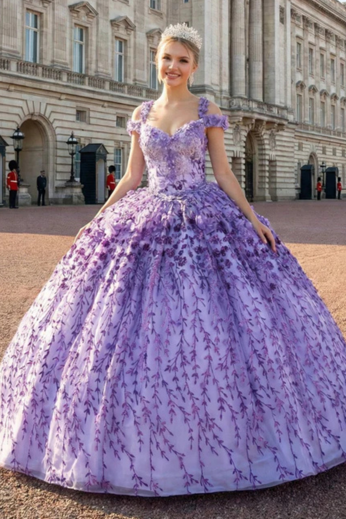 Plus Size Ball Gown in Lilac | Formal Quinceanera Dress