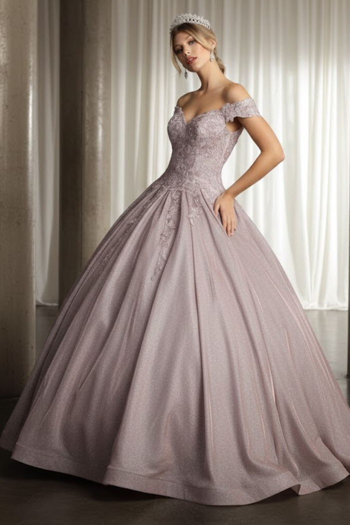 Quinceanera Dress Ball Gown Off The Shoulder Glitter & Plus Size