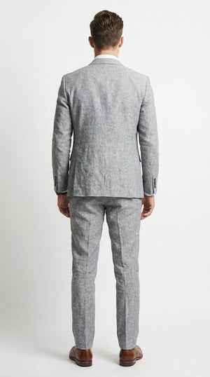 Linen Suit - Mens Summer Suits Gray  Color - Beach Wedding