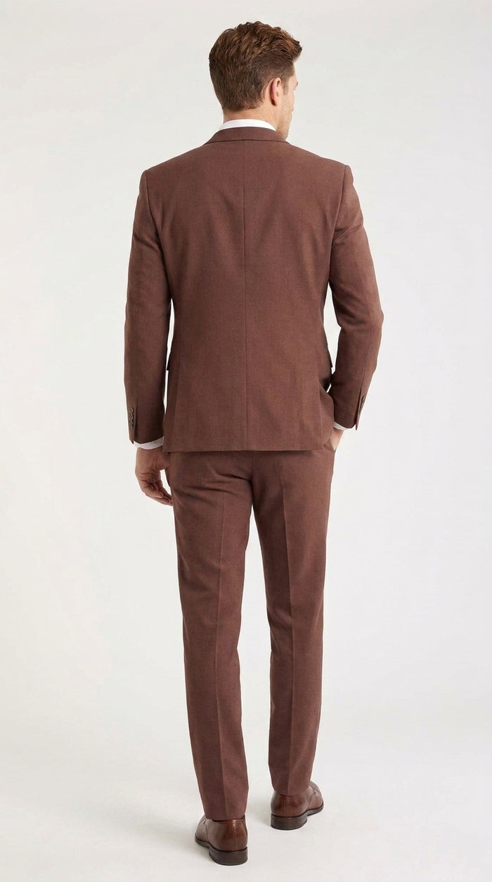 Men’s Coffee Brown 2-Piece Suit – Classic Two-Button Wedding, Business and Formal Suit