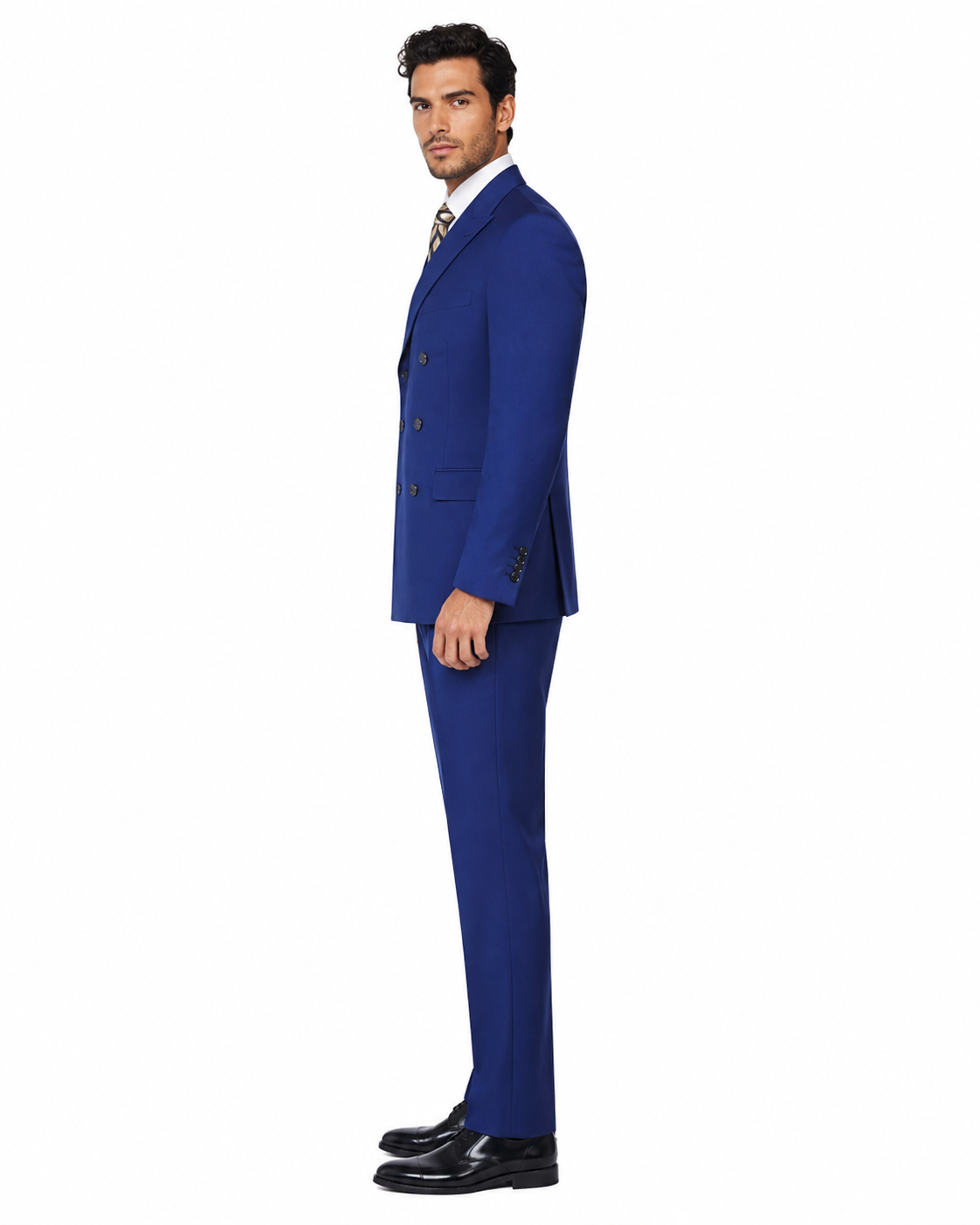 3 Piece Classic Fit Suit Double Breasted Suits Windowpane Plaid Suit Classic Fit, Sharp Cut, 6 Buttons