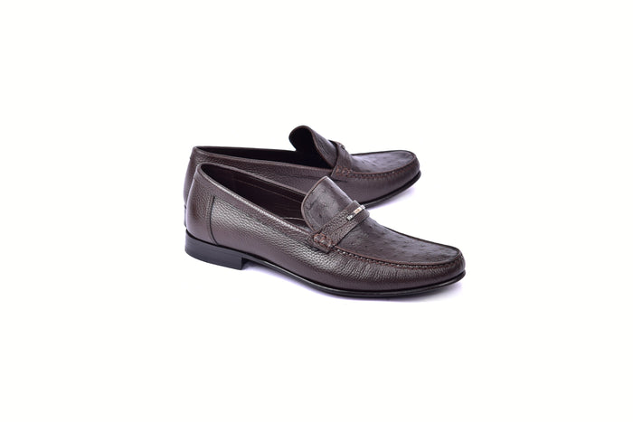 C0014054-3898Ost-Genuine Ostrich-Dark Brown