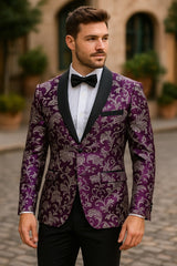 mens-purple-and-white-paisley-floral-brocade-tuxedo-jacket-suit-with-satin-lapel-wtih-black-pants