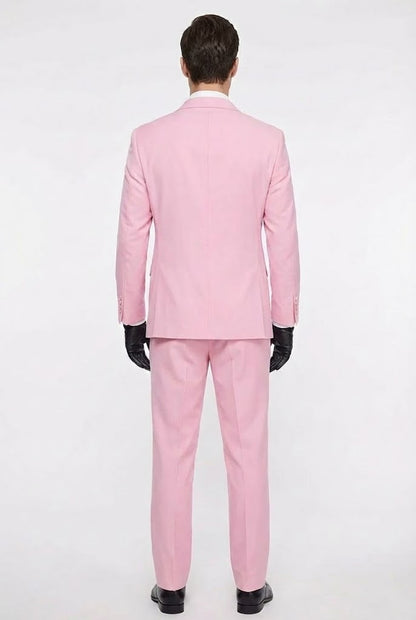 Men's Pink Two Piece Suit - Classic Fit Formal Jacket and Tailored Pants