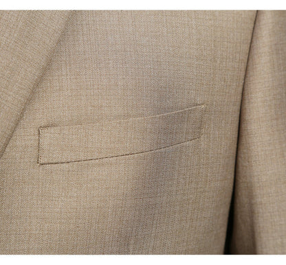 Mens Taupe Classic Fit 2-Button Suit with Optional Vest