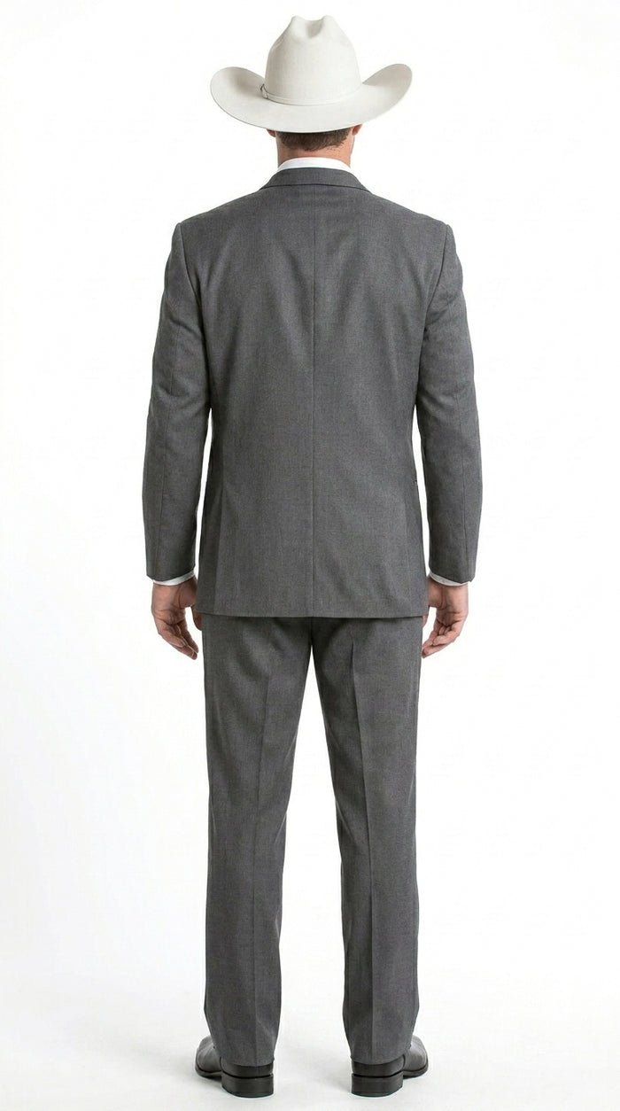 Men’s Dark Gray Western Sport Coat with Two Button Front, Notch Lapel Designer Blazer Jacket