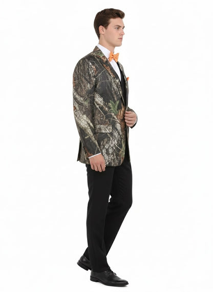 Mens Camo Sport Jacket - Camouflage Blazer - Camo Sport Coat in Green and Brown Color