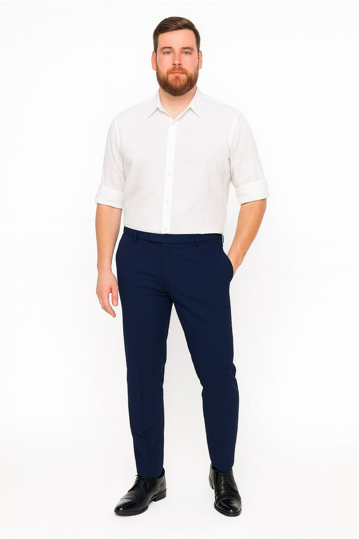 Mens White Linen Button Down Shirt  Long Sleeve Roll-Up Casual Dress Shirt