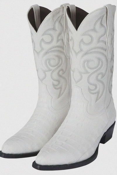 Botas de  Cocodrilo - Caiman Cola Horma Puntal- A