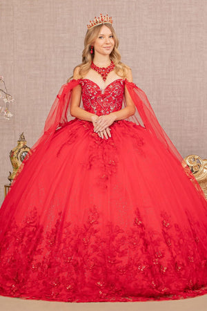 3D Butterfly Cape Sleeve Ball Gown by Elizabeth KGL3110