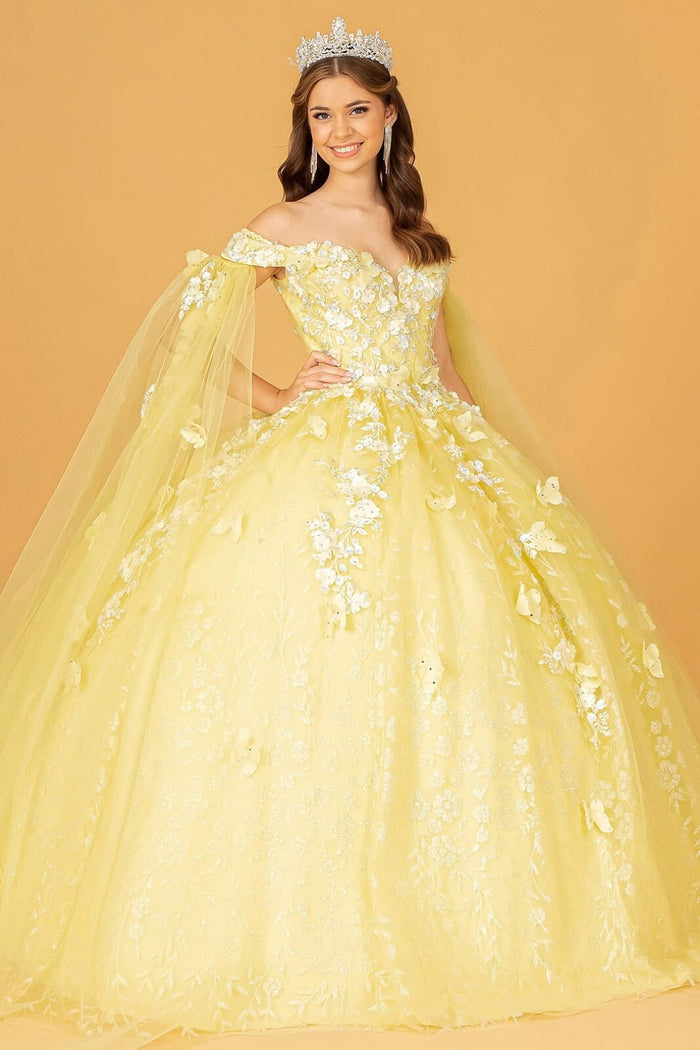3D Butterfly Cape Sleeve Ball Gown by Elizabeth KGL3111
