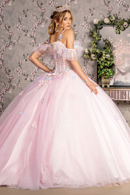 3D Butterfly Cold Shoulder Ball Gown by GLS Gloria GL3483 - Quinceanera Dresses