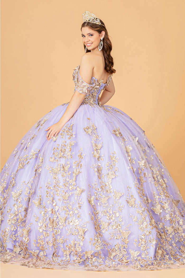 3D Butterfly Off Shoulder Ball Gown by Elizabeth KGL3077