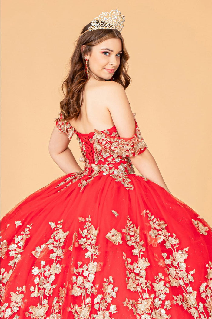 Red and Gold Quinceanera Dress by Elizabeth KGL3077