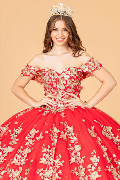 Red and Gold Quinceanera Dress by Elizabeth KGL3077