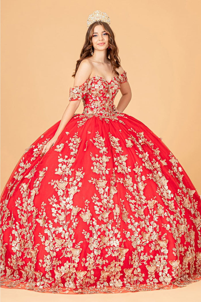 Red and Gold Quinceanera Dress by Elizabeth KGL3077