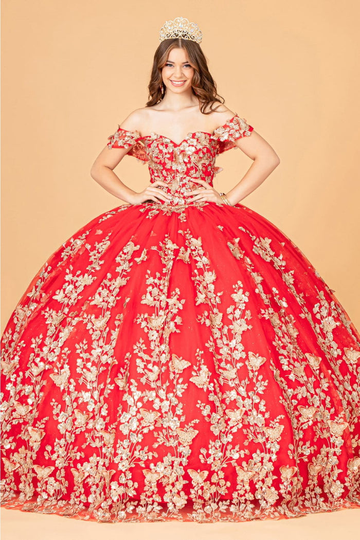 Red and Gold Quinceanera Dress by Elizabeth KGL3077