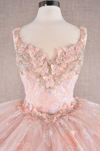 3D Butterfly Sleeveless Ball Gown by Elizabeth K GL3183 - Quinceanera Dresses