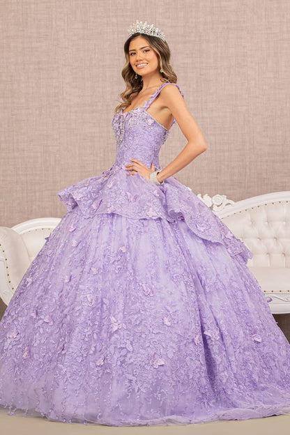 3D Butterfly Sweetheart Ball Gown by Elizabeth K GL3112 - Quinceanera Dresses