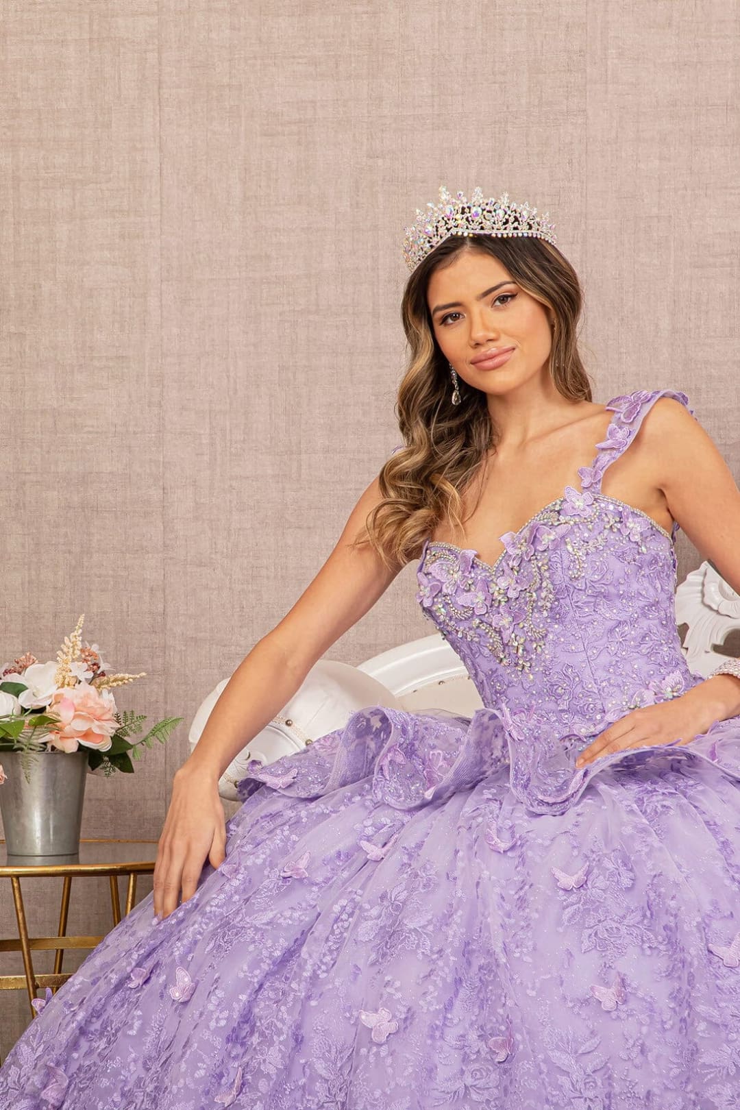 3D Butterfly Sweetheart Ball Gown by Elizabeth K GL3112 - Quinceanera Dresses