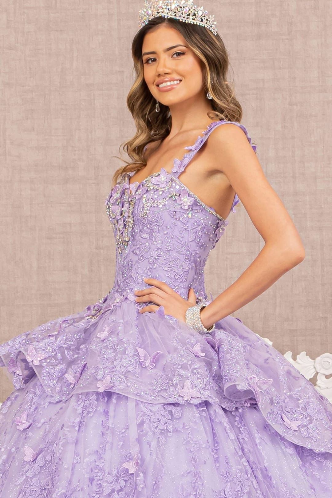 3D Butterfly Sweetheart Ball Gown by Elizabeth K GL3112 - Quinceanera Dresses