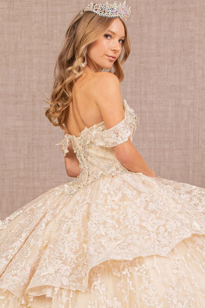 3D Butterfly Sweetheart Ball Gown by Elizabeth K GL3112 - Quinceanera Dresses