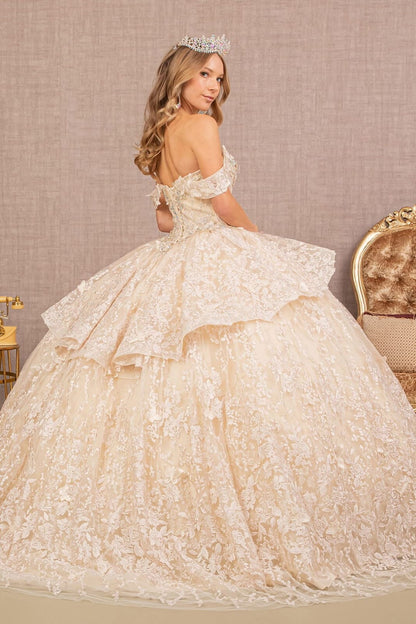 3D Butterfly Sweetheart Ball Gown by Elizabeth K GL3112 - Quinceanera Dresses