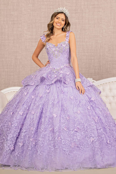 3D Butterfly Sweetheart Ball Gown by Elizabeth K GL3112 - XS / Lilac - Quinceanera Dresses