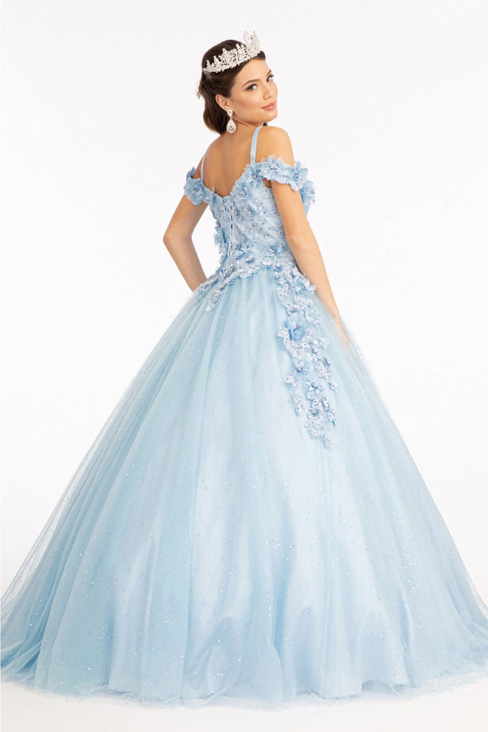 3D Floral Cold Shoulder Ball Gown by Elizabeth KGL1988