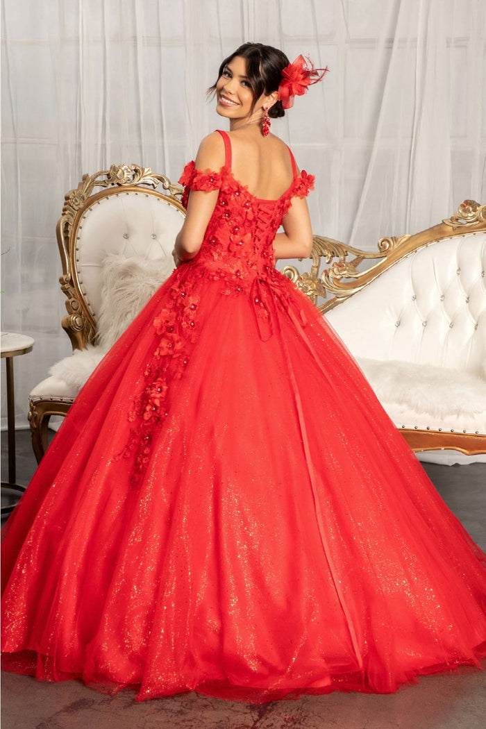 3D Floral Cold Shoulder Ball Gown by Elizabeth KGL1988