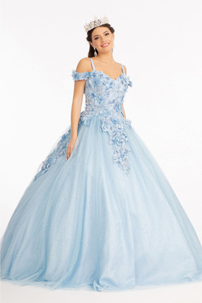 3D Floral Cold Shoulder Ball Gown by Elizabeth KGL1988