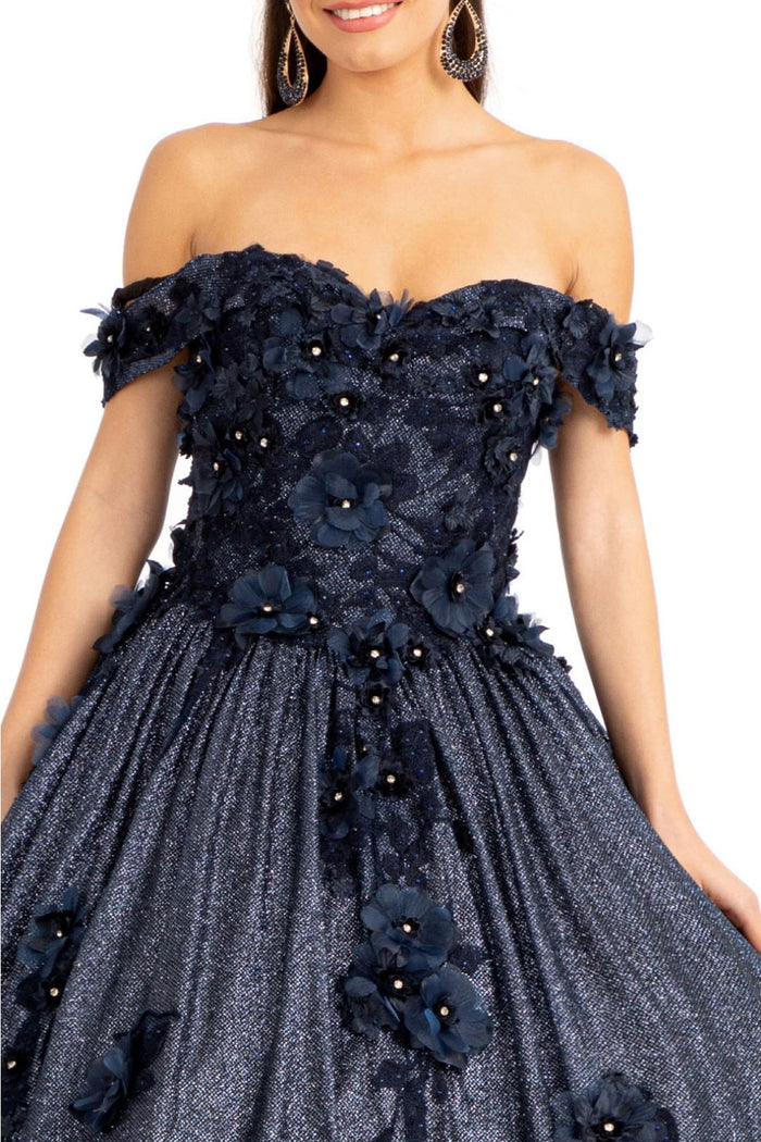 3D Floral Glitter Ball Gown by Elizabeth KGL1971