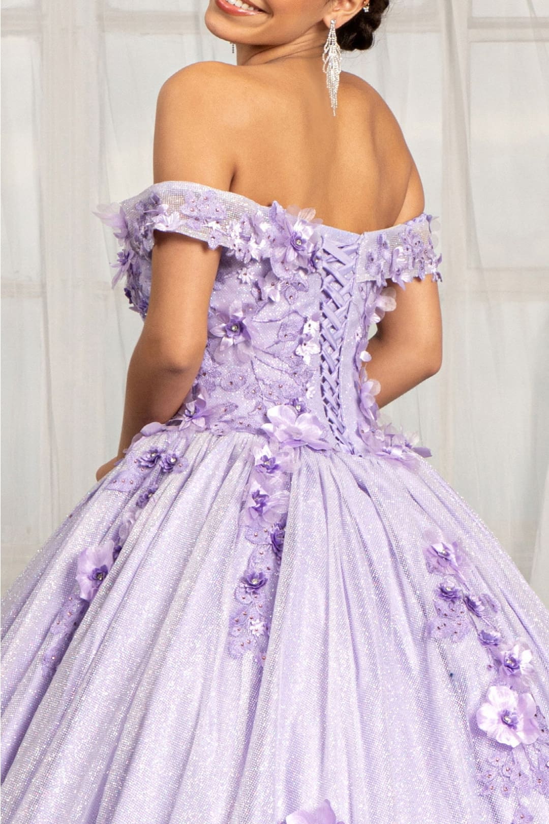 3D Floral Glitter Ball Gown by Elizabeth K GL1971 - Quinceanera Dresses