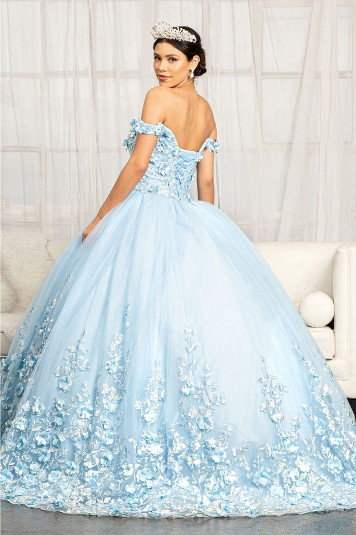 3D Floral Off Shoulder Ball Gown by Elizabeth KGL1960