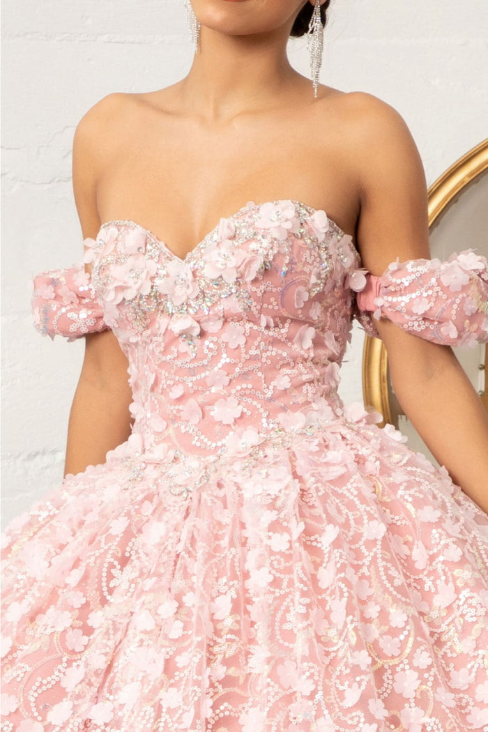 Pink & White Ball Gown by Elizabeth KGL3019