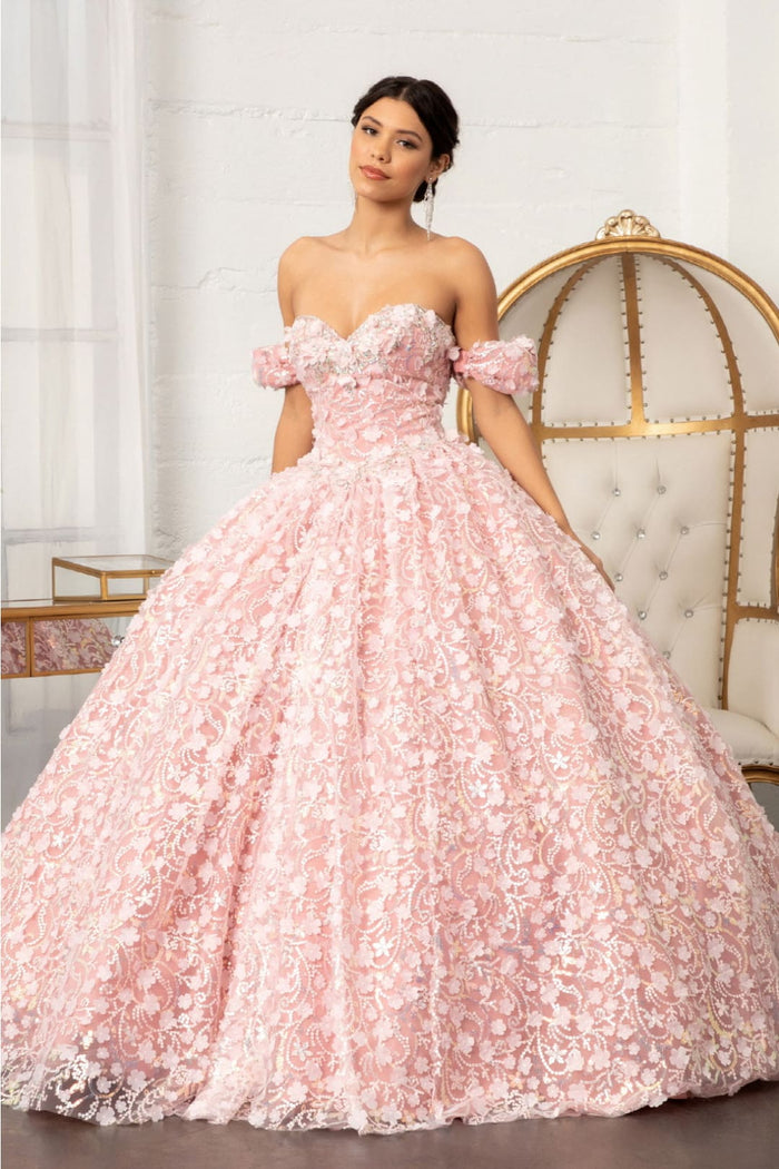 Pink & White Ball Gown by Elizabeth KGL3019