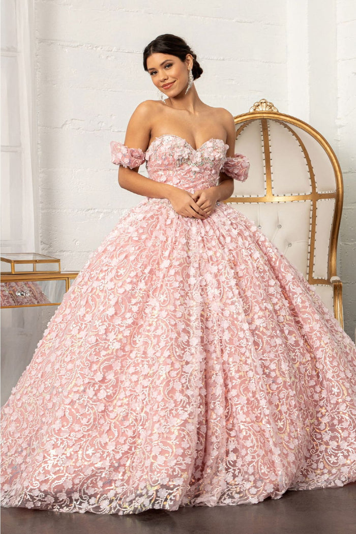 Pink & White Ball Gown by Elizabeth KGL3019