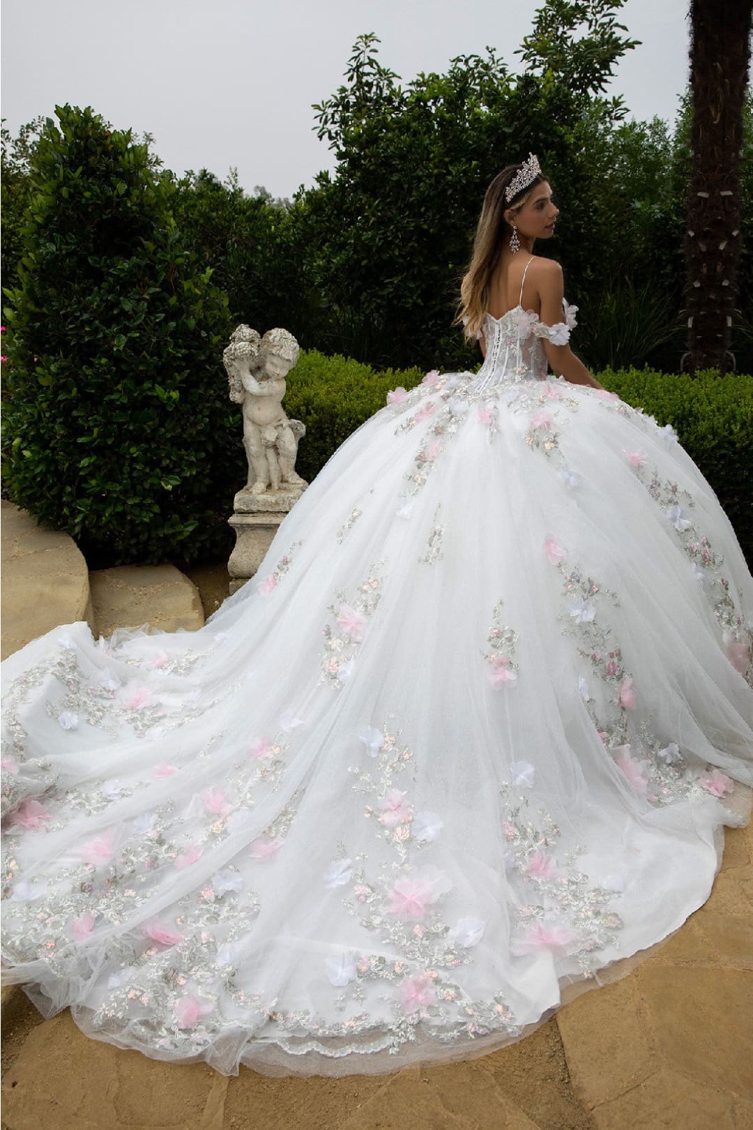 3D Floral Off Shoulder Ball Gown by GLS Gloria GL3553 - Quinceanera Dresses