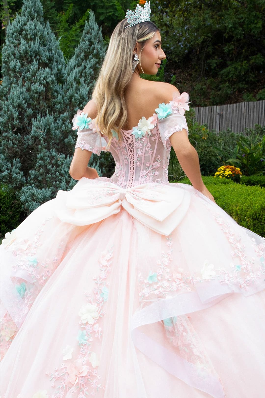 3D Floral Off Shoulder Ball Gown by GLS Gloria GL3554 - Quinceanera Dresses