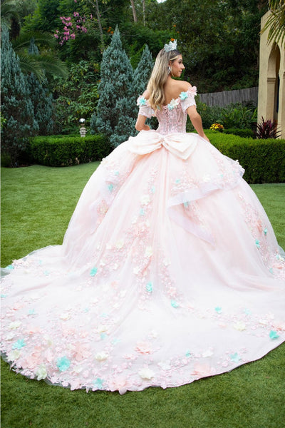 3D Floral Off Shoulder Ball Gown by GLS Gloria GL3554 - Quinceanera Dresses