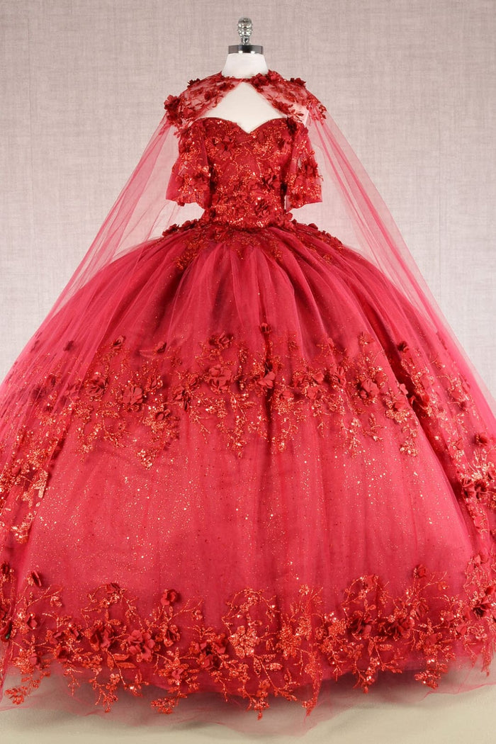 3D Floral Off Shoulder Cape Ball Gown by Elizabeth KGL3179