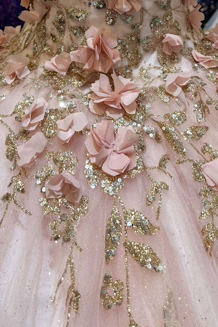 3D Floral Off Shoulder Cape Ball Gown by Elizabeth KGL3179